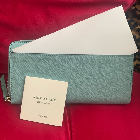 Kate Spade Zuri Maiden Way Suffiano Seaside Blue Handbag with matching Wallet - Picture 8 of 13